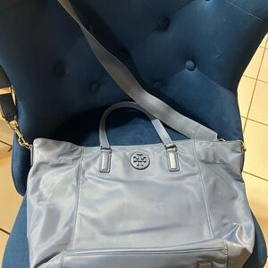 Tory Burch Light Blue nylon crossbody tote
